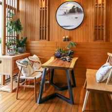 茶室防腐木陽臺(tái)