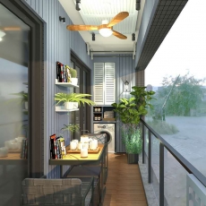 時(shí)尚防腐木陽臺(tái)設(shè)計(jì)